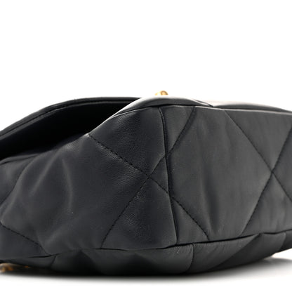 Chanel Goatskin Quilted Medium Chanel 19 Flap Navy Blue 9 of 11