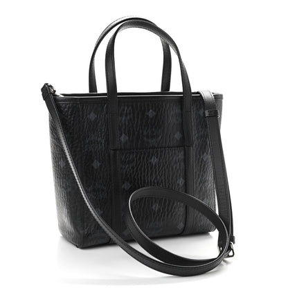 MCM Visetos Mini Toni Shopper Tote Black 3 of 11