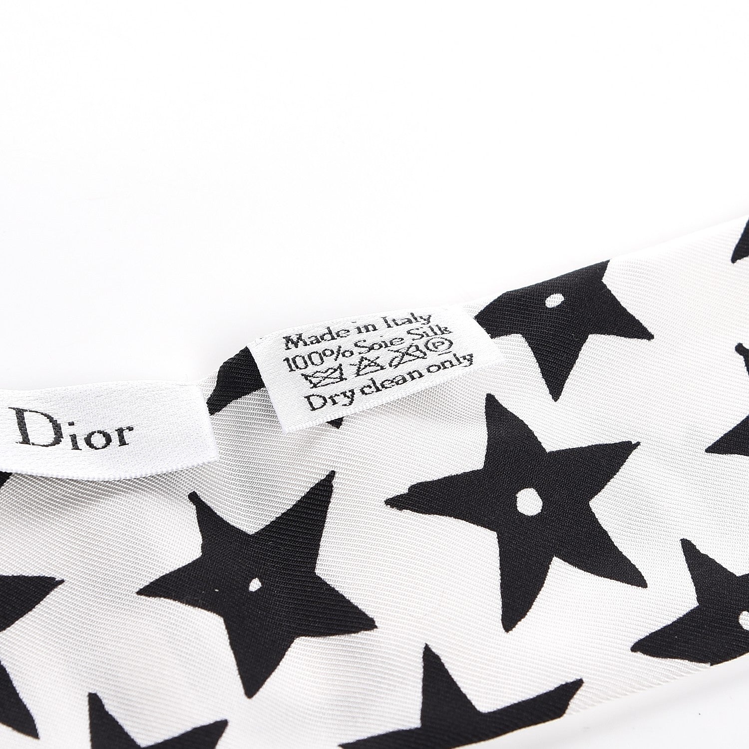 Christian Dior J'adior Star Mitzah Scarf White Black 285434