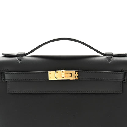 Hermes Swift Kelly Pochette Clutch Black 8 of 10