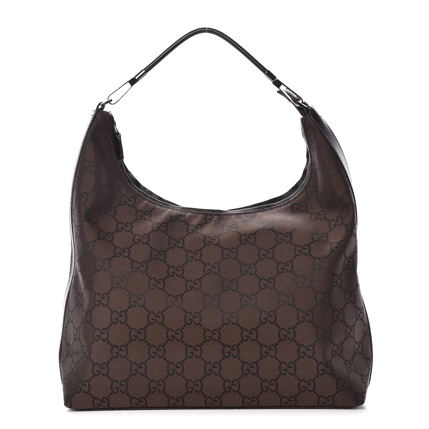 Gucci Nylon Monogram Hobo Dark Brown 1 of 12