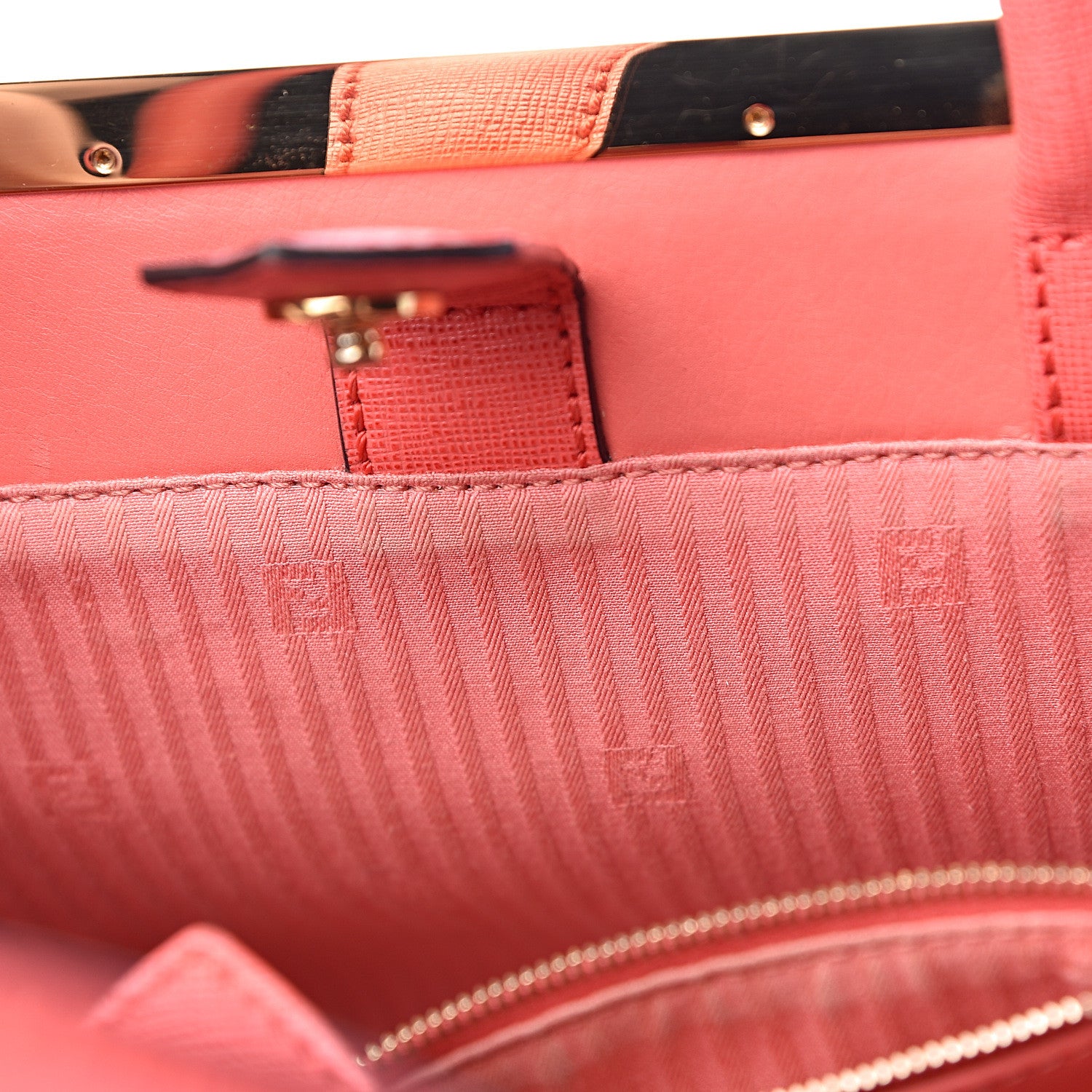 Fendi Vitello Elite Flamingo Petite 2Jours Tote Rosa Exstasy 9 of 17