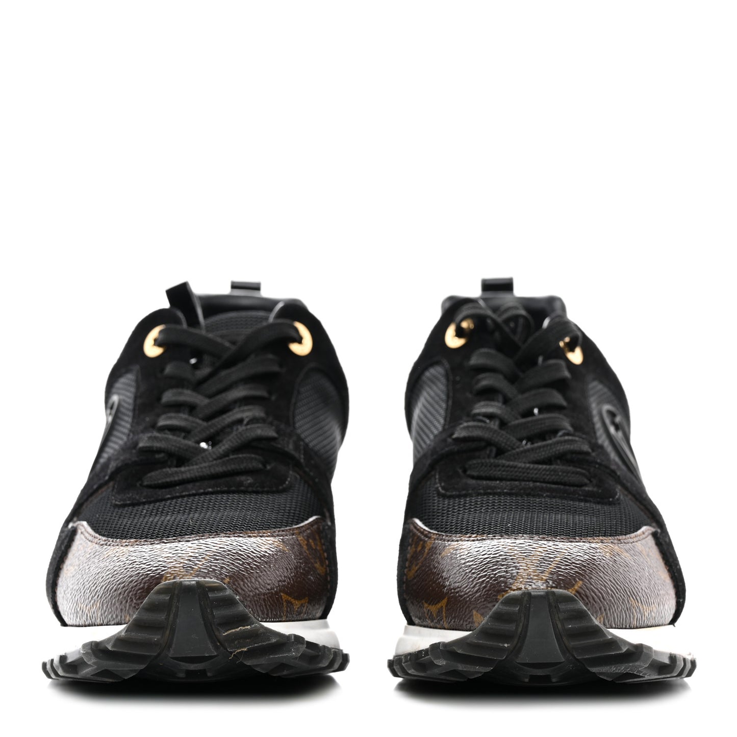 Suede Monogram Run Away Sneakers 40 Black