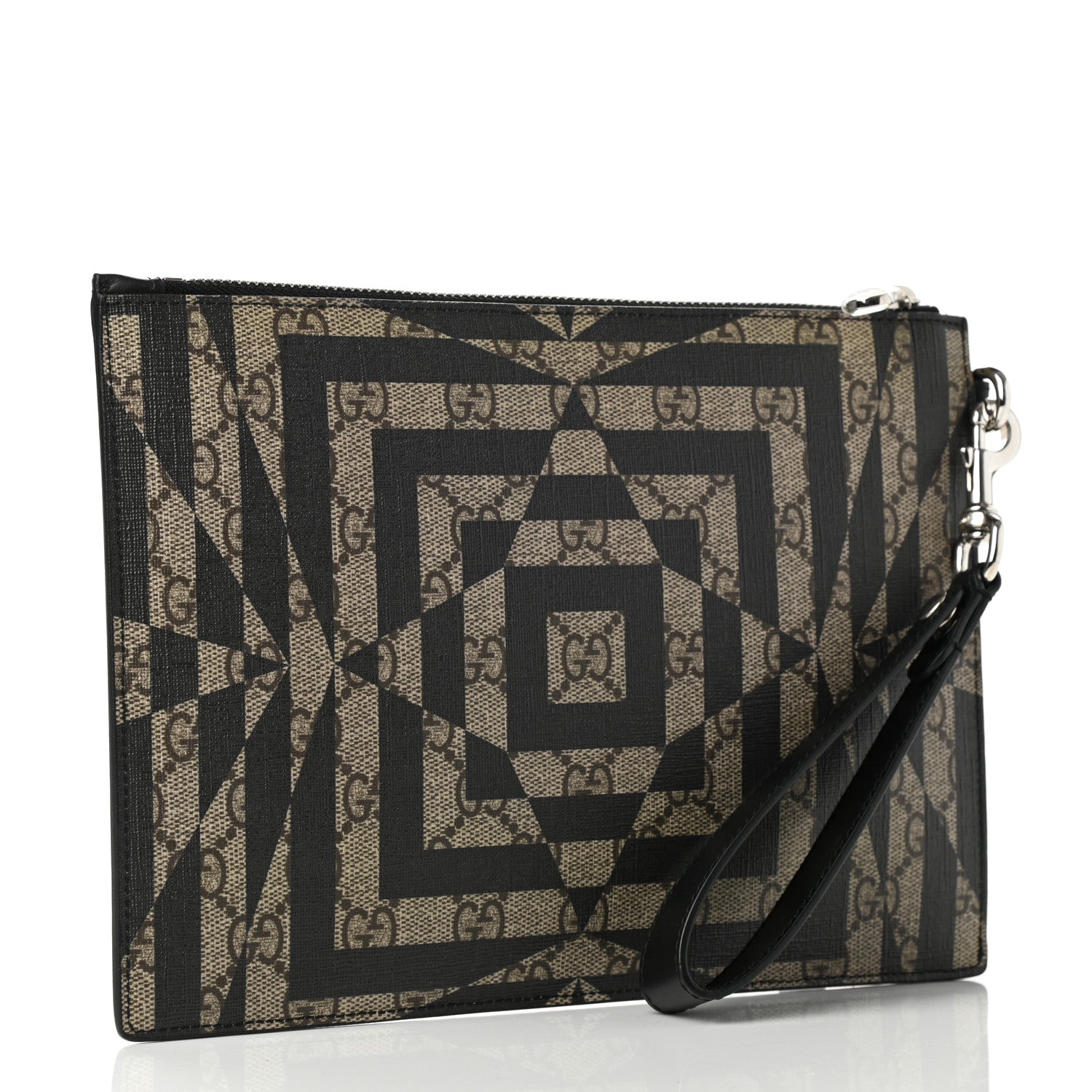 Gucci GG Supreme Monogram Caleido Wristlet Black 3 of 6