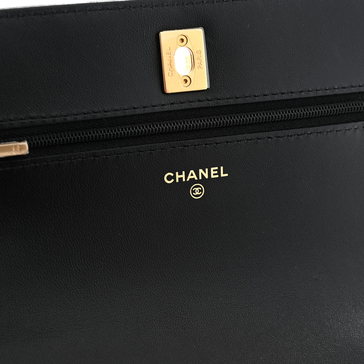 Chanel Lambskin Quilted Sweet Camellia Wallet on Chain WOC Black 6 of 12