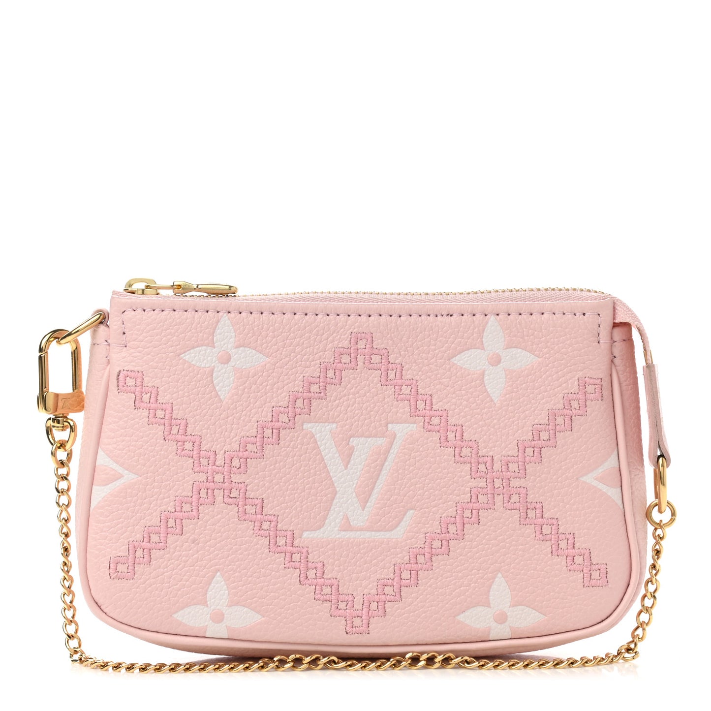 Empreinte Monogram Giant Broderies Mini Pochette Accessories Pink Creme