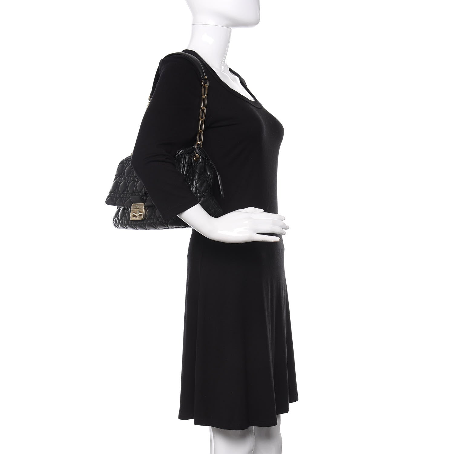 Christian Dior Lambskin Cannage New Lock Flap Black 2 of 10