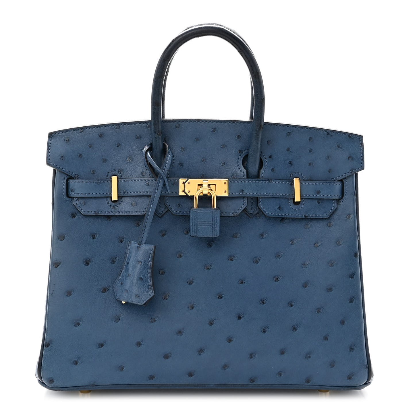 Ostrich Birkin 25 Deep Blue