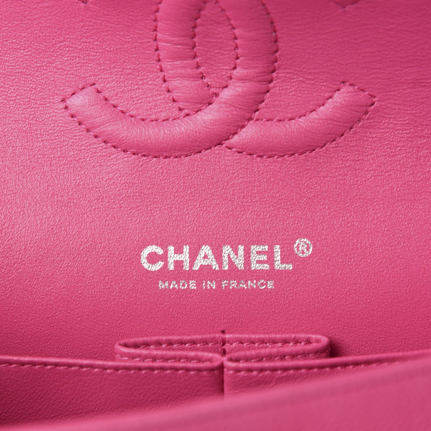 Iridescent Caviar Quilted Medium Double Flap Pink