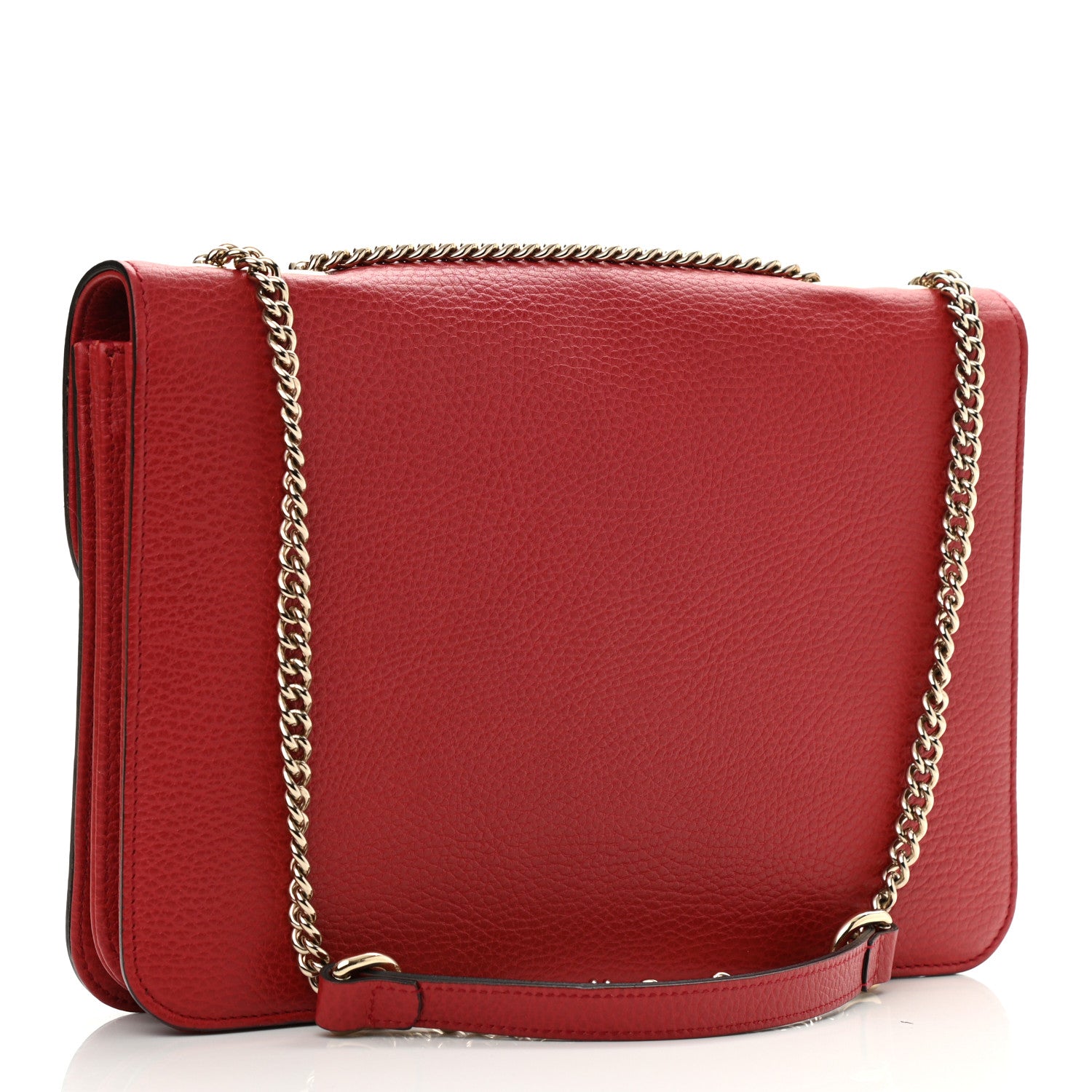 Gucci Dollar Calfskin Interlocking G Shoulder Bag Red 3 of 10