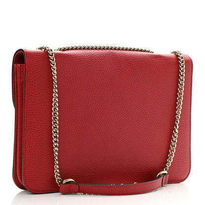 Gucci Dollar Calfskin Interlocking G Shoulder Bag Red 3 of 10