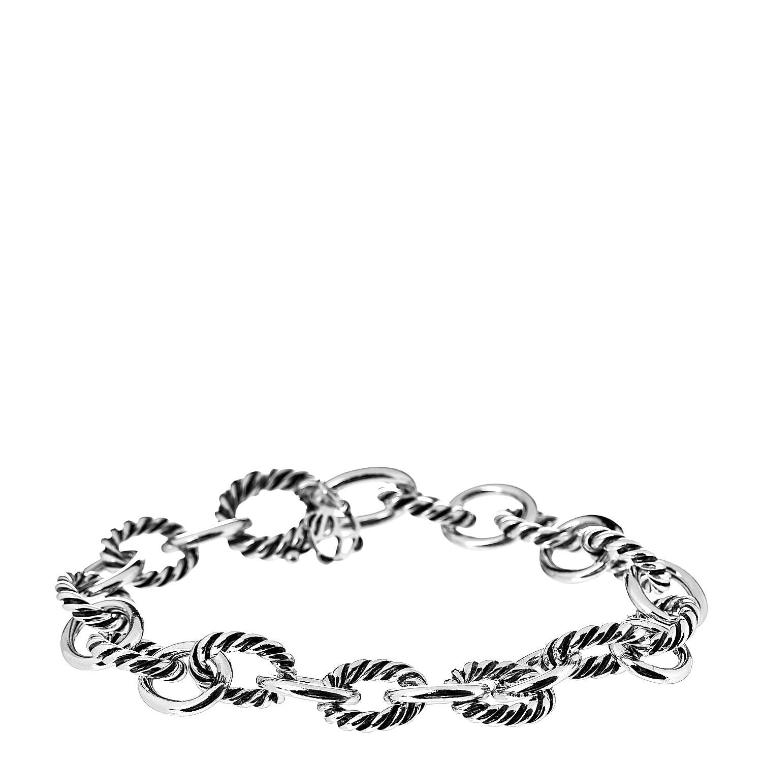 David Yurman Sterling Silver 10mm Medium Oval Link Bracelet 1 of 4