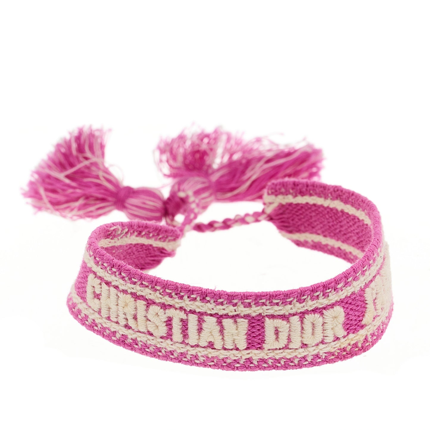 Woven Cotton J'Adior Friendship Bracelet Hot Pink