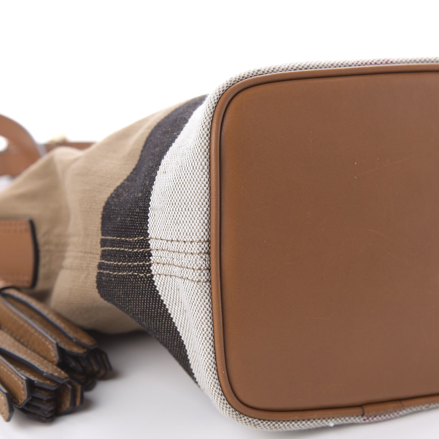 Burberry Canvas Mega Check Mini Ashby Tassel Crossbody Saddle Brown 6 of 8