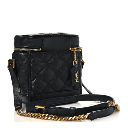 Saint Laurent Grain de Poudre Quilted 80's Vanity Bag Black 3 of 9