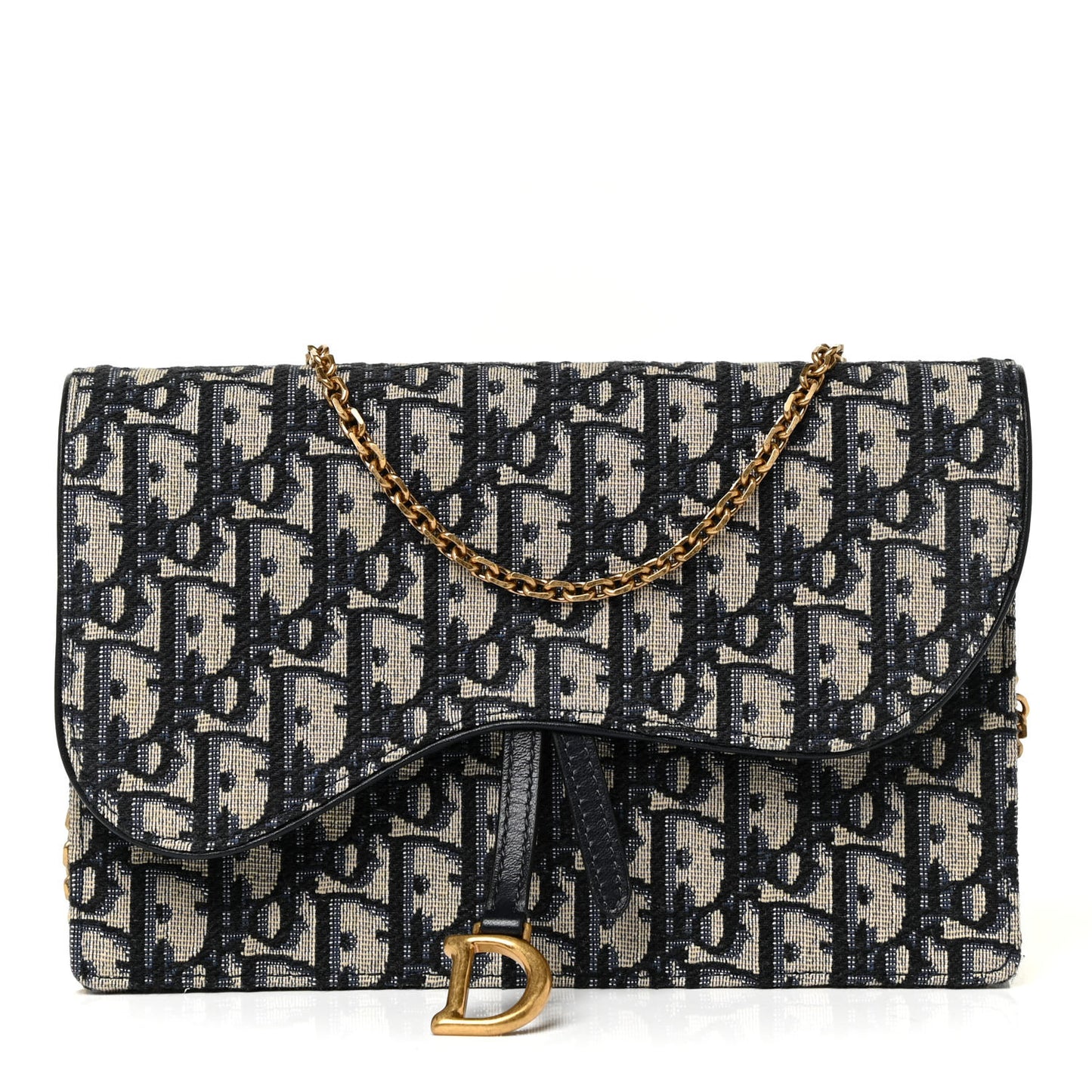 Oblique Saddle Chain Pouch Blue