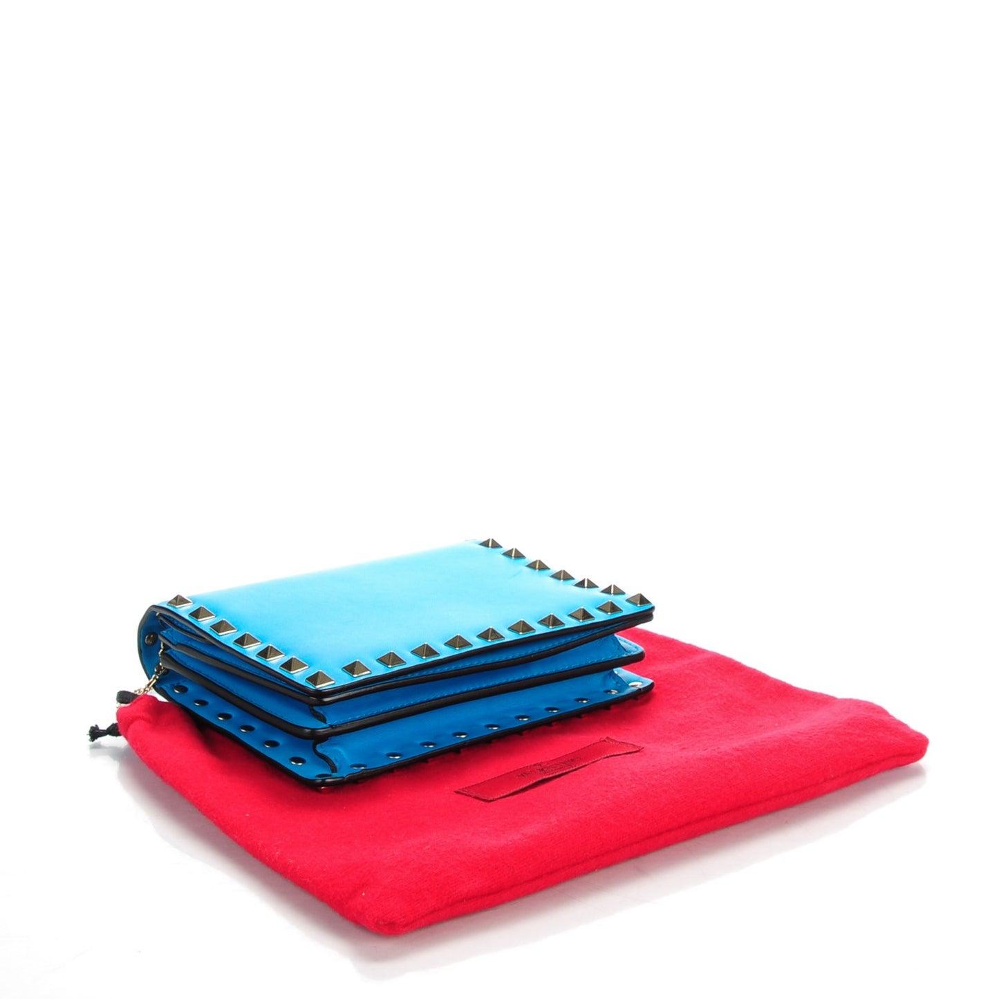 Calfskin Rockstud Wallet on Chain Parrot