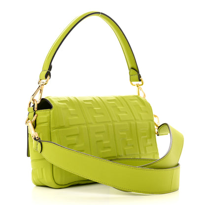 Fendi Nappa FF 1974 Embossed Baguette Wasabi 3 of 11