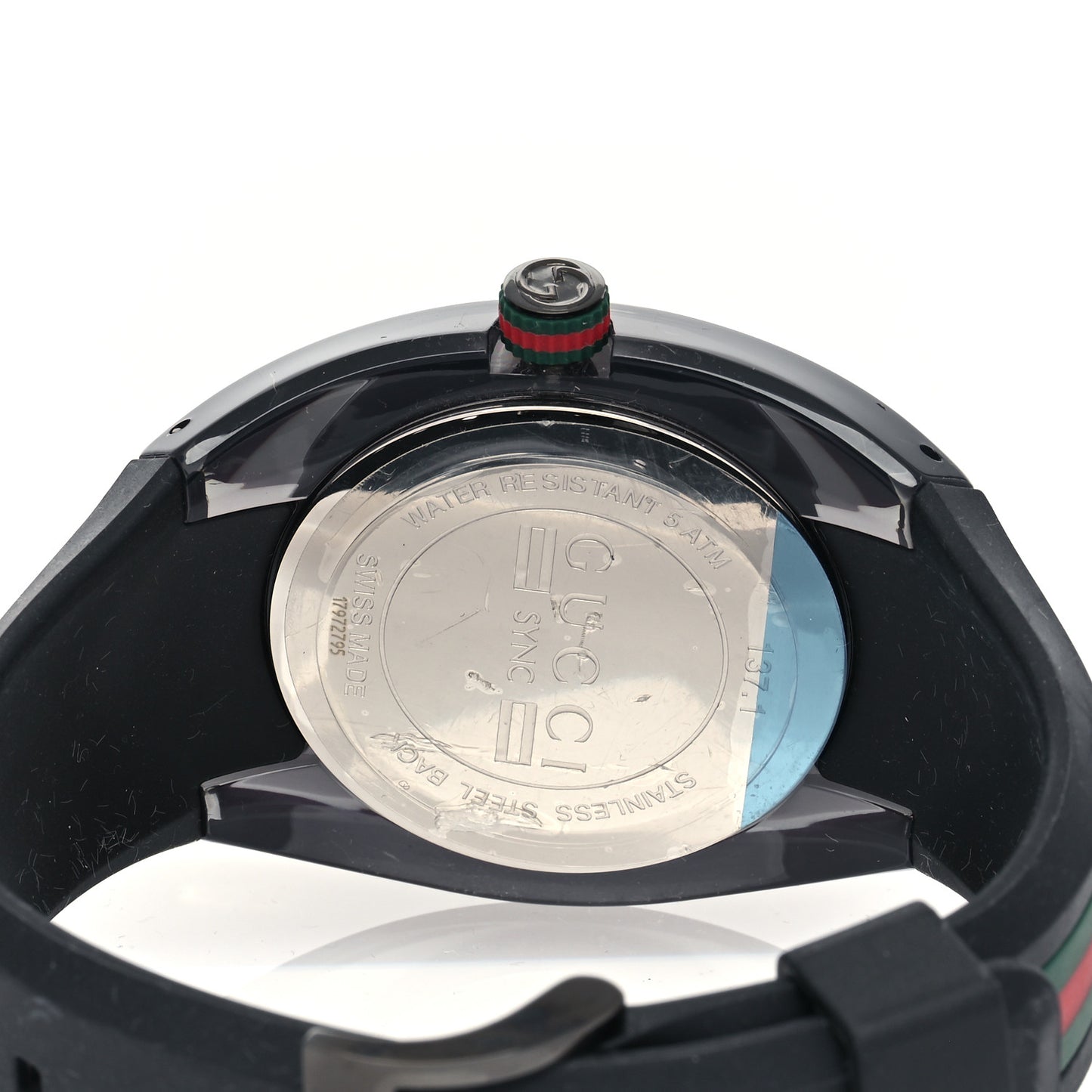 Stainless Steel Rubber 46mm Sync Web Quartz Watch Black