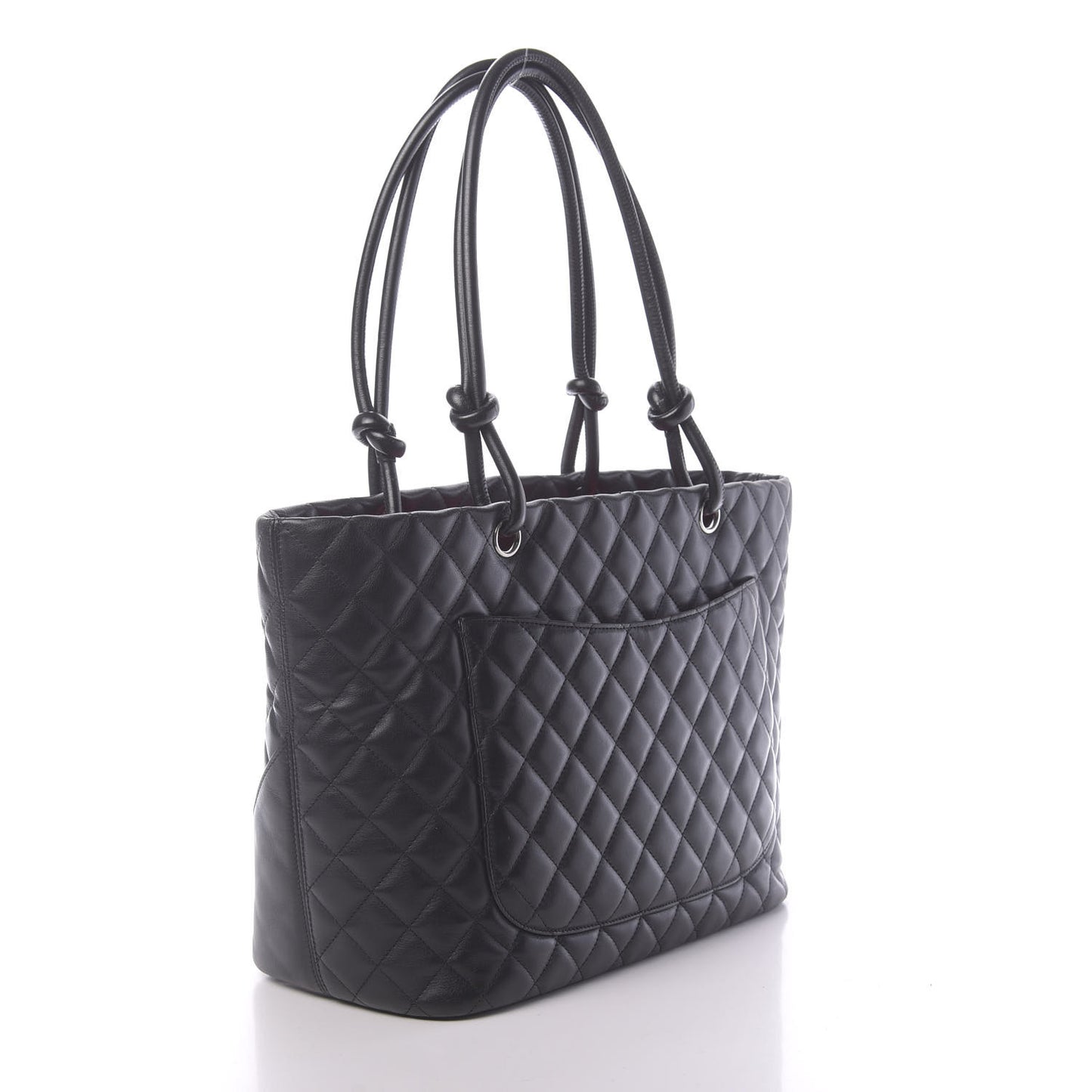 Calfskin Quilted Large Cambon Tote Black