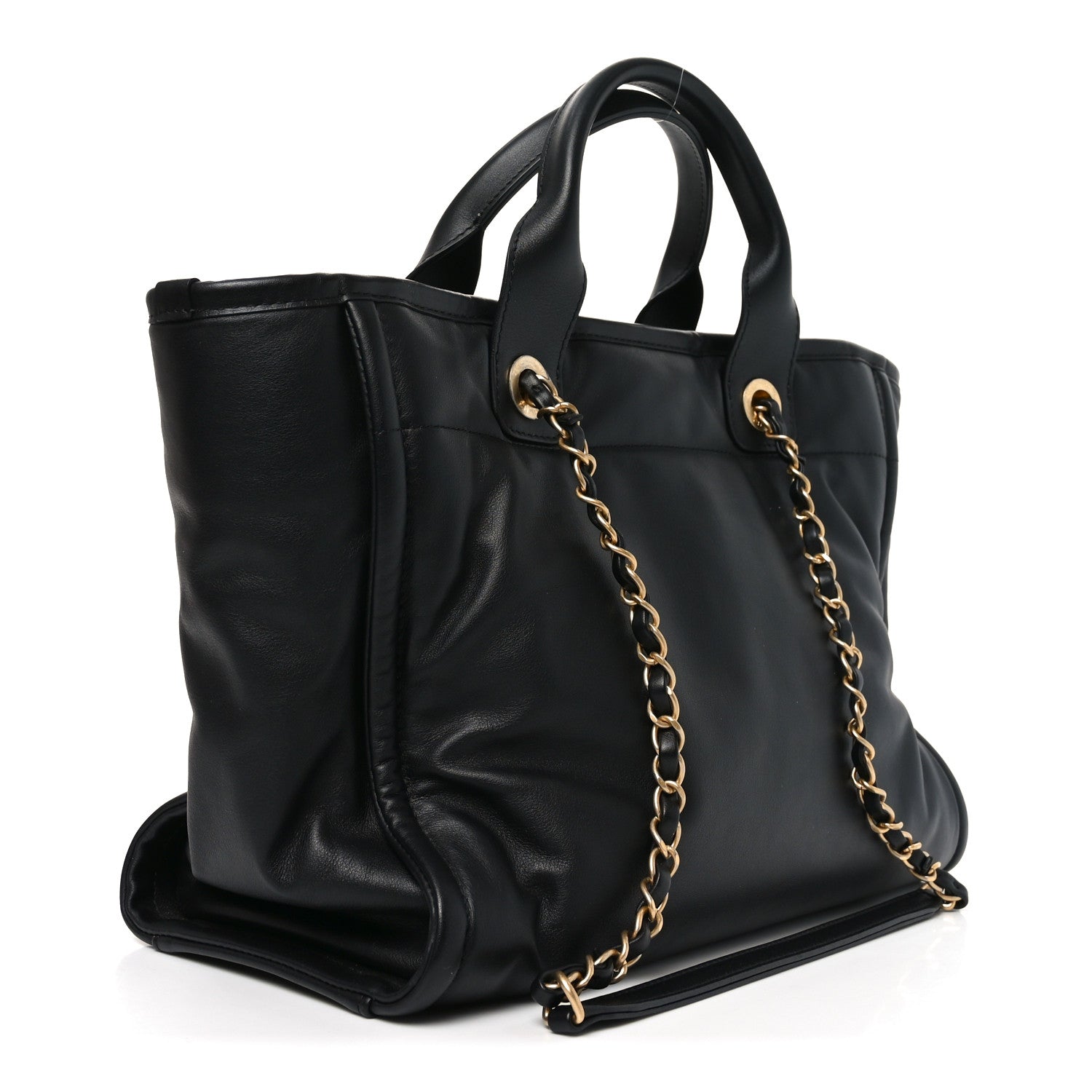 Chanel Calfskin Small Deauville Tote Black 4 of 11