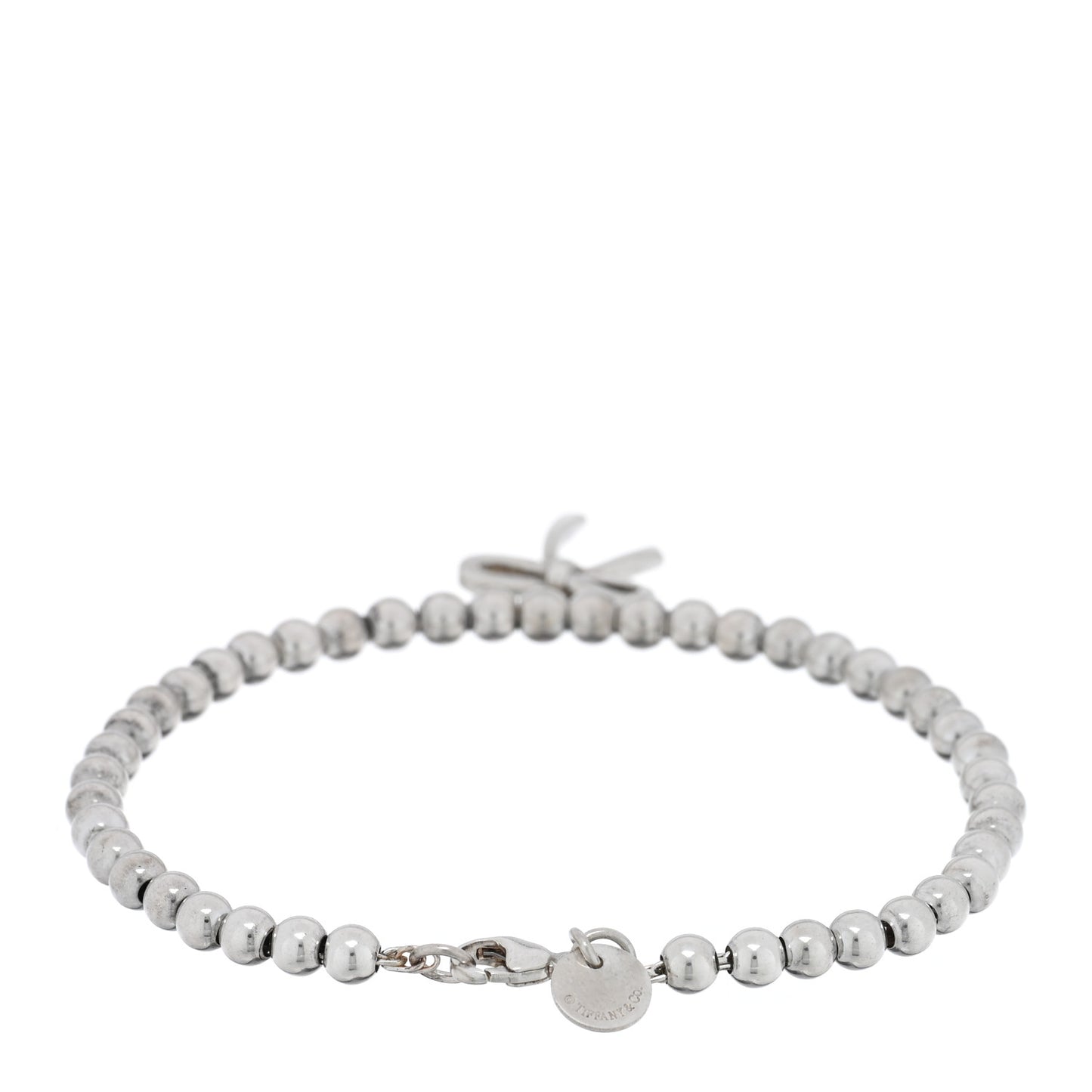 Sterling Silver 4mm Bow Bead Bracelet