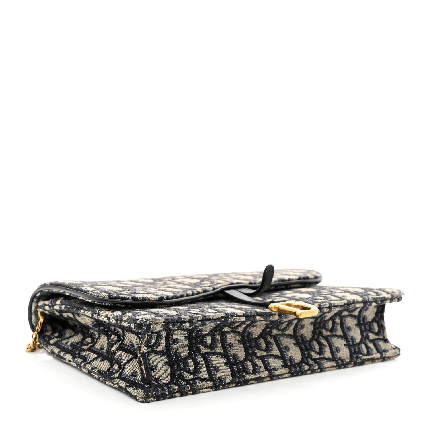 Christian Dior Oblique Saddle Chain Pouch Blue 4 of 17