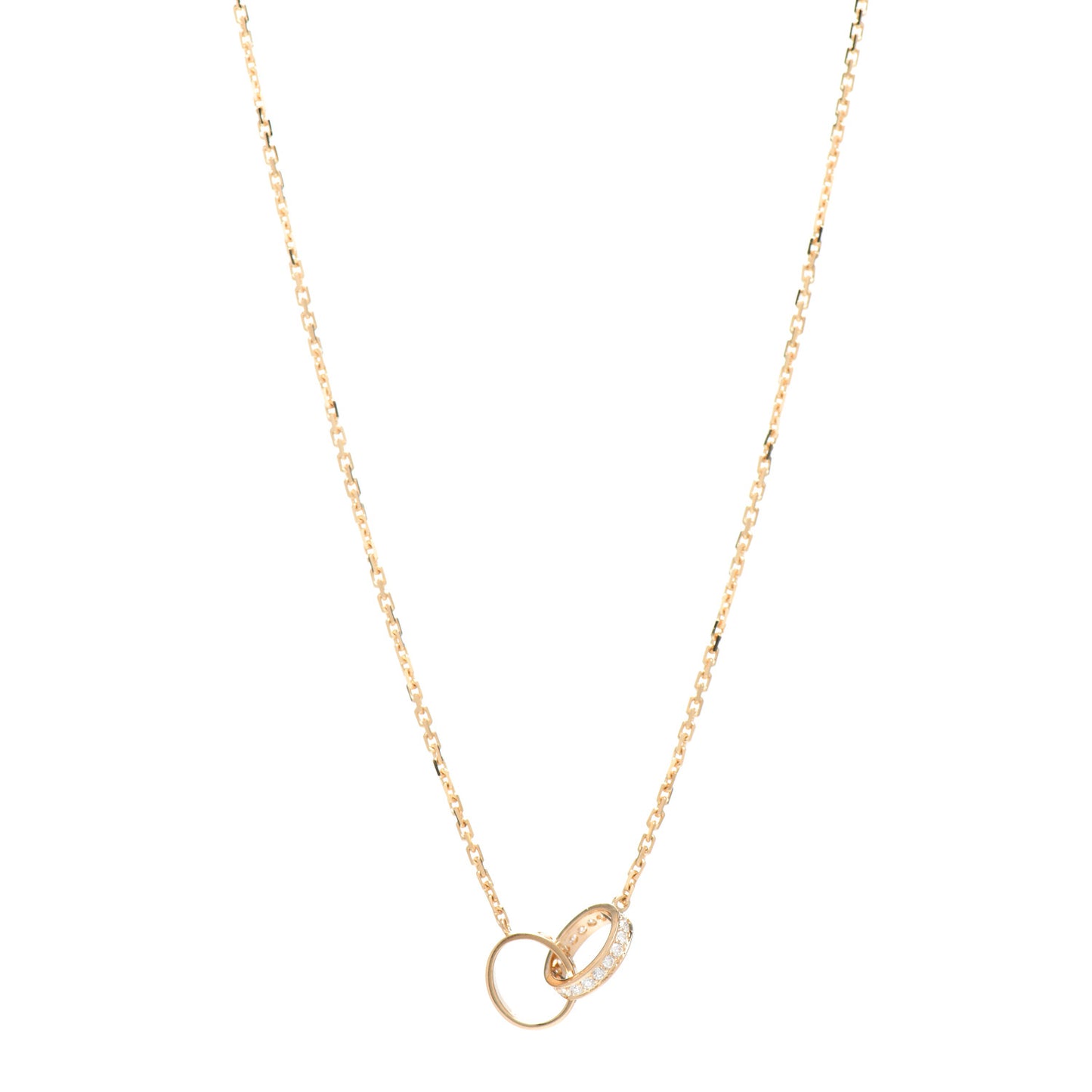 18K Yellow Gold Diamond Interlocking LOVE Necklace
