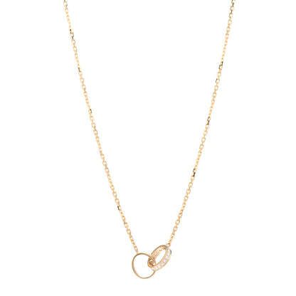 Cartier 18K Yellow Gold Diamond Interlocking LOVE Necklace 1 of 6