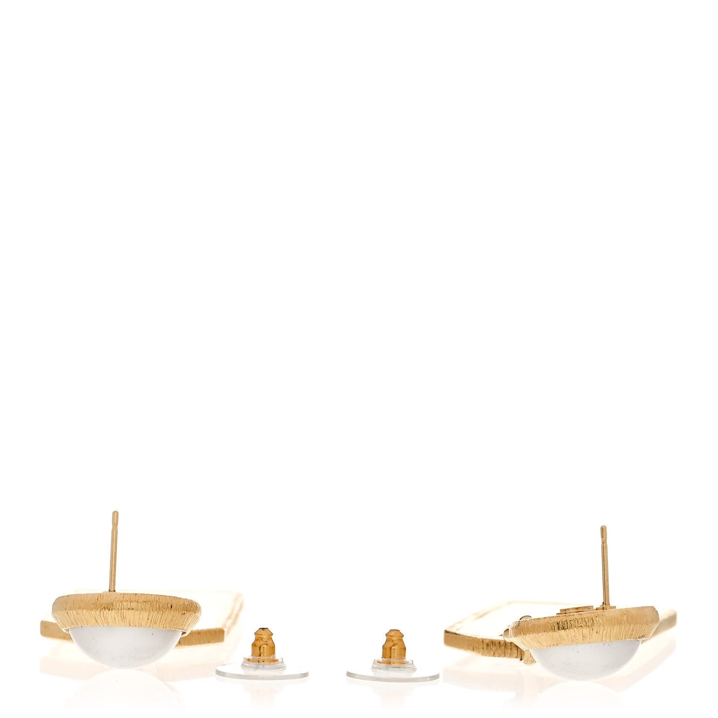 Pearl CC Tags Drop Earrings Gold