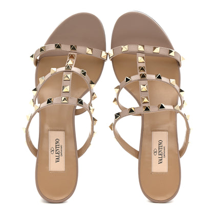 Valentino Garavani Calfskin Rockstud 60mm Caged Slide Sandals 37.5 Poudre 2 of 9