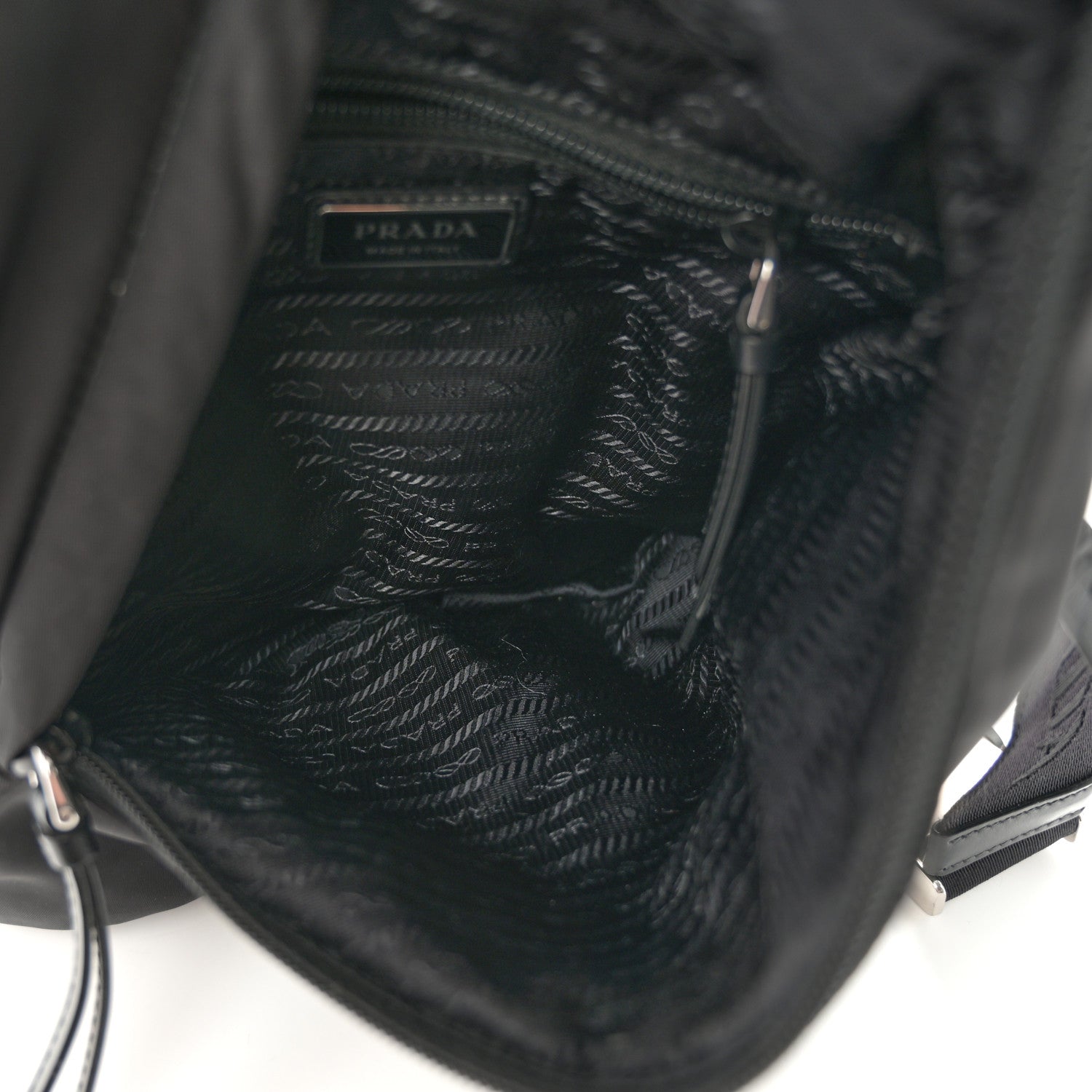 Prada Re-Nylon Vitello Metal Triangle Logo Sling Backpack Black 5 of 10