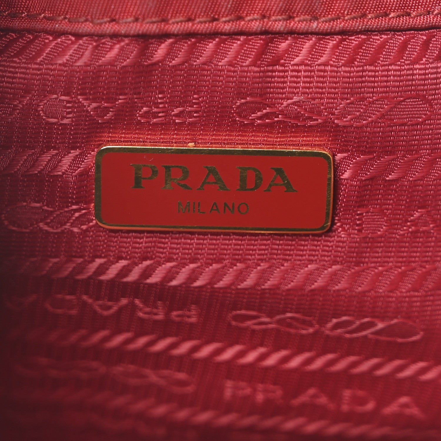 Prada Nylon Vela Saffiano Mini Bucket Crossbody Bag Fuoco 6 of 9