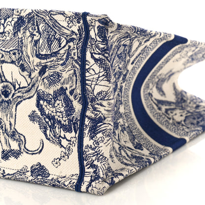 Christian Dior Canvas Embroidered Large Dioriviera Toile De Jouy Book Tote Blue 8 of 8