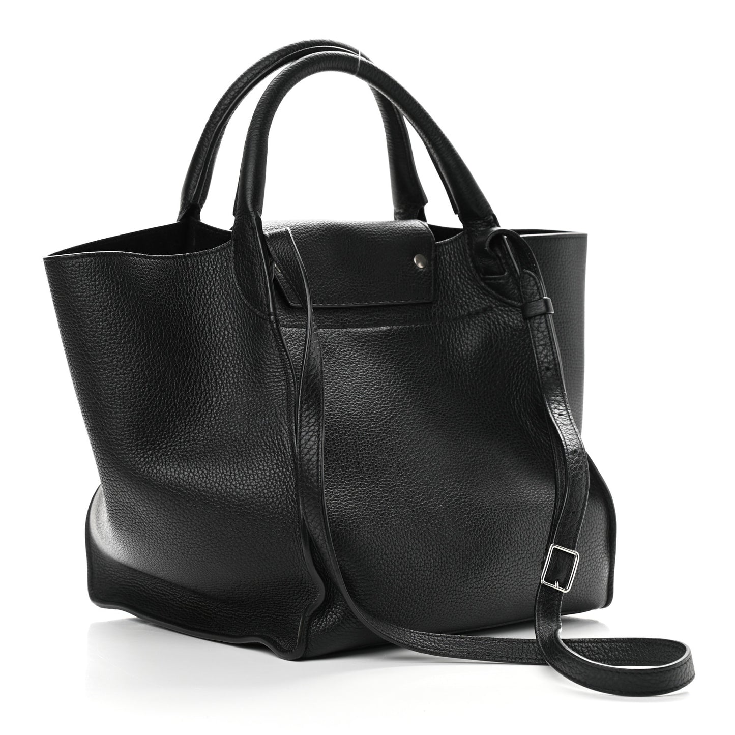 Supple Grained Calfskin Small Big Bag Black