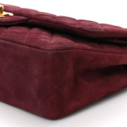 Chanel Suede Quilted Medium Double Flap Burgundy 10 of 10