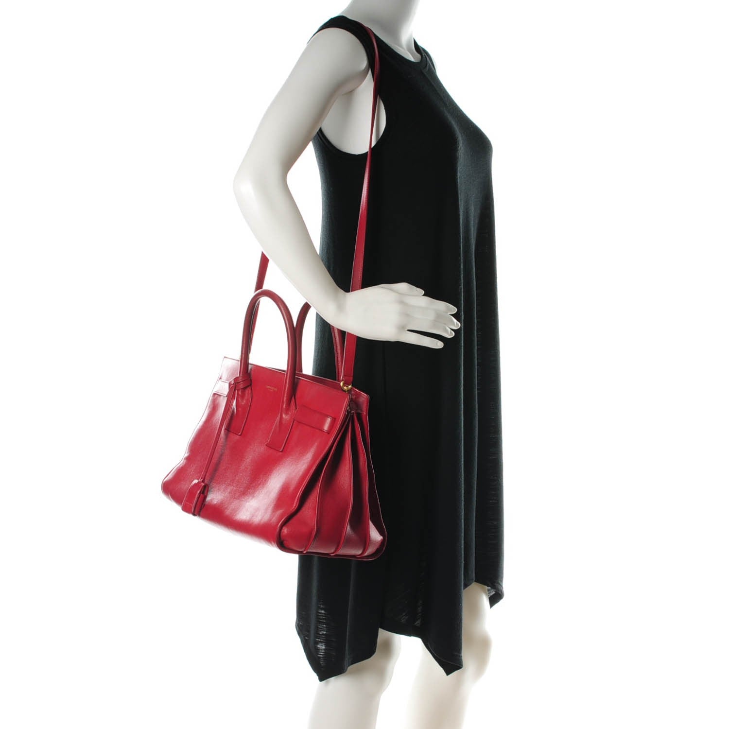 Saint Laurent Calfskin Small Sac De Jour Lipstick Red 12 of 20