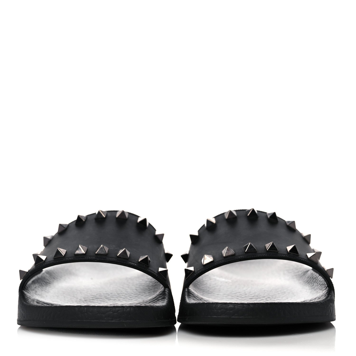 Valentino Garavani Rubber Rockstud Slide Sandals 38 Black 2 of 12