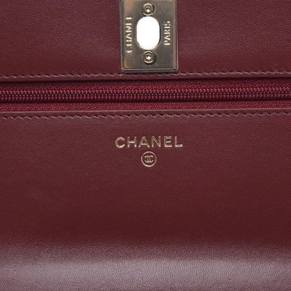 Chanel Lambskin Quilted Trendy CC Wallet On Chain WOC Burgundy 6 of 11