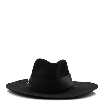 Hermes Rabbit Felt Faubourg Brides De Gala Hat 58 Black 3 of 9