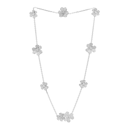Van Cleef & Arpels 18K White Gold Diamond 9 Motifs Frivole Necklace 3 of 5