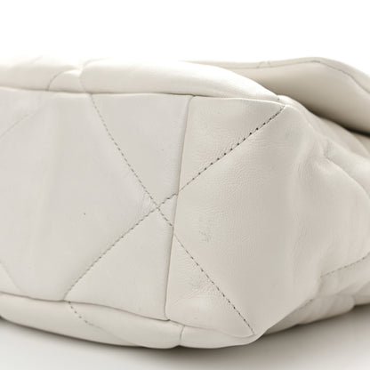 Chanel Goatskin Quilted Large Chanel 19 Flap White 10 of 11
