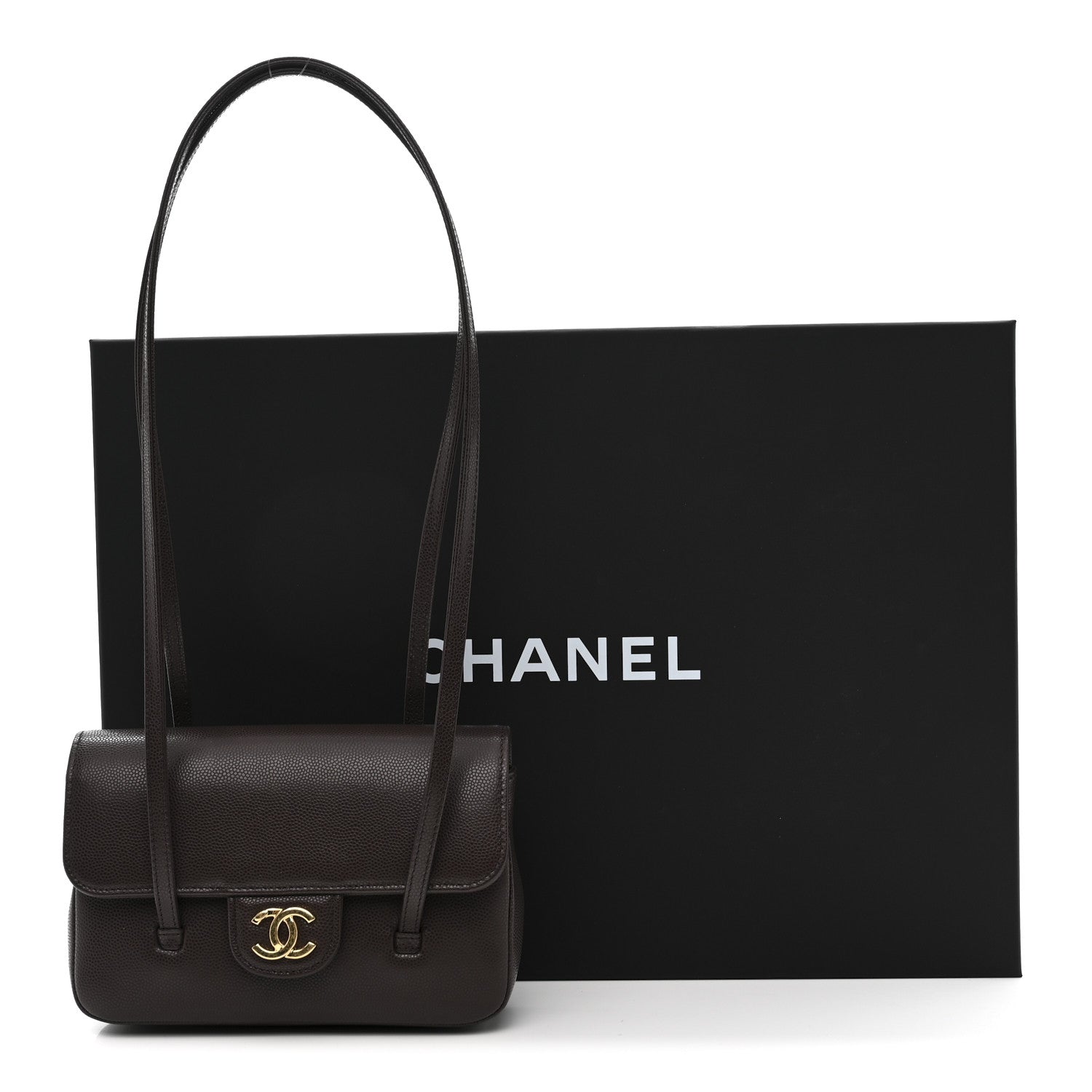 Chanel Shiny Caviar Mini Preppy Coco Shoulder Bag Dark Brown 11 of 11