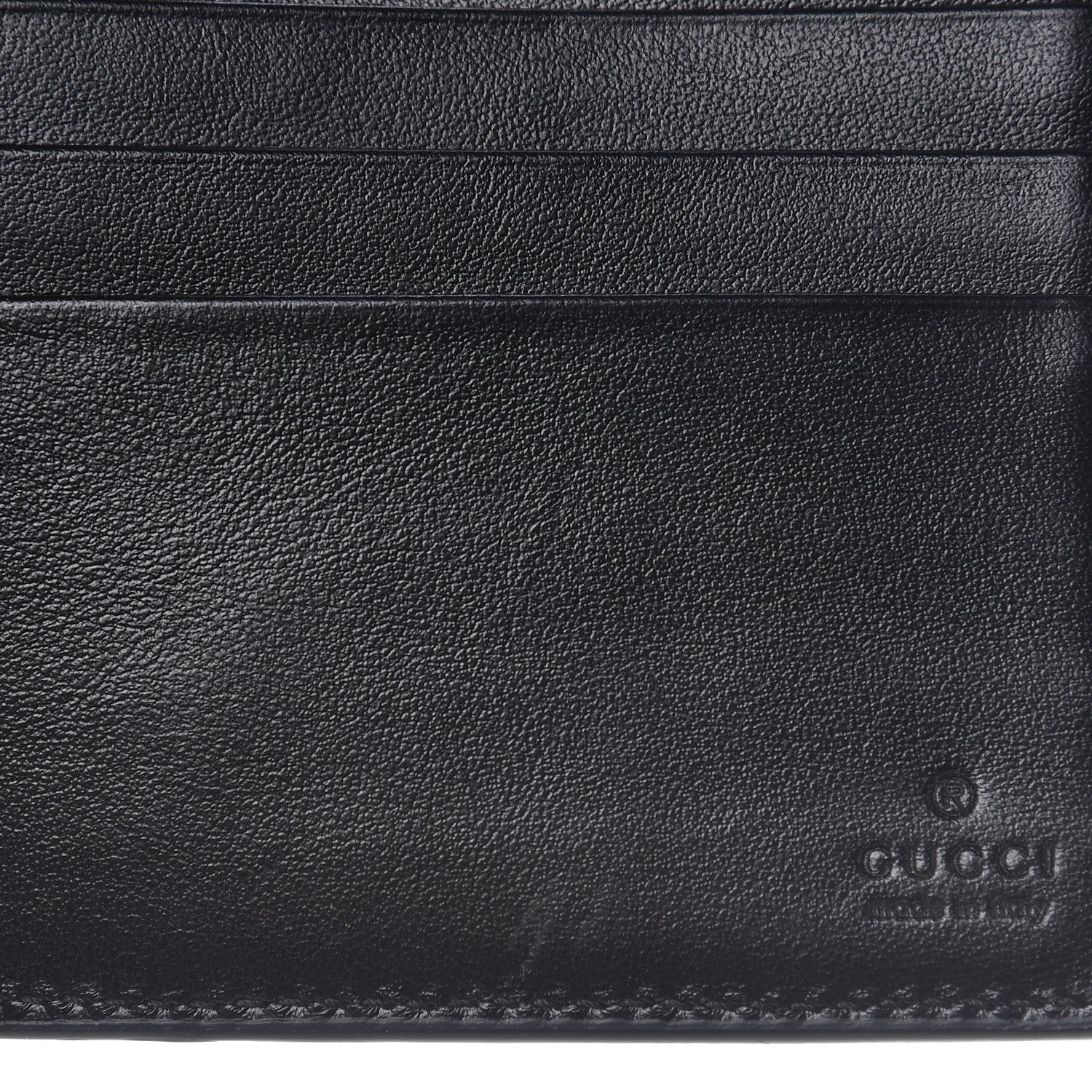 Gucci GG Supreme Monogram Selleria Calfskin Tiger Nice Bi-Fold Wallet Beige Ebony Multicolor Black 8 of 8