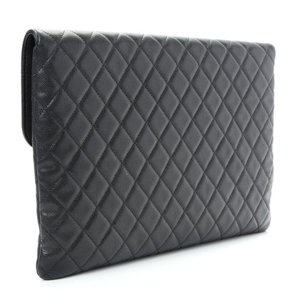 Chanel Caviar Quilted Large Golden Class Pouch Black 3 of 8