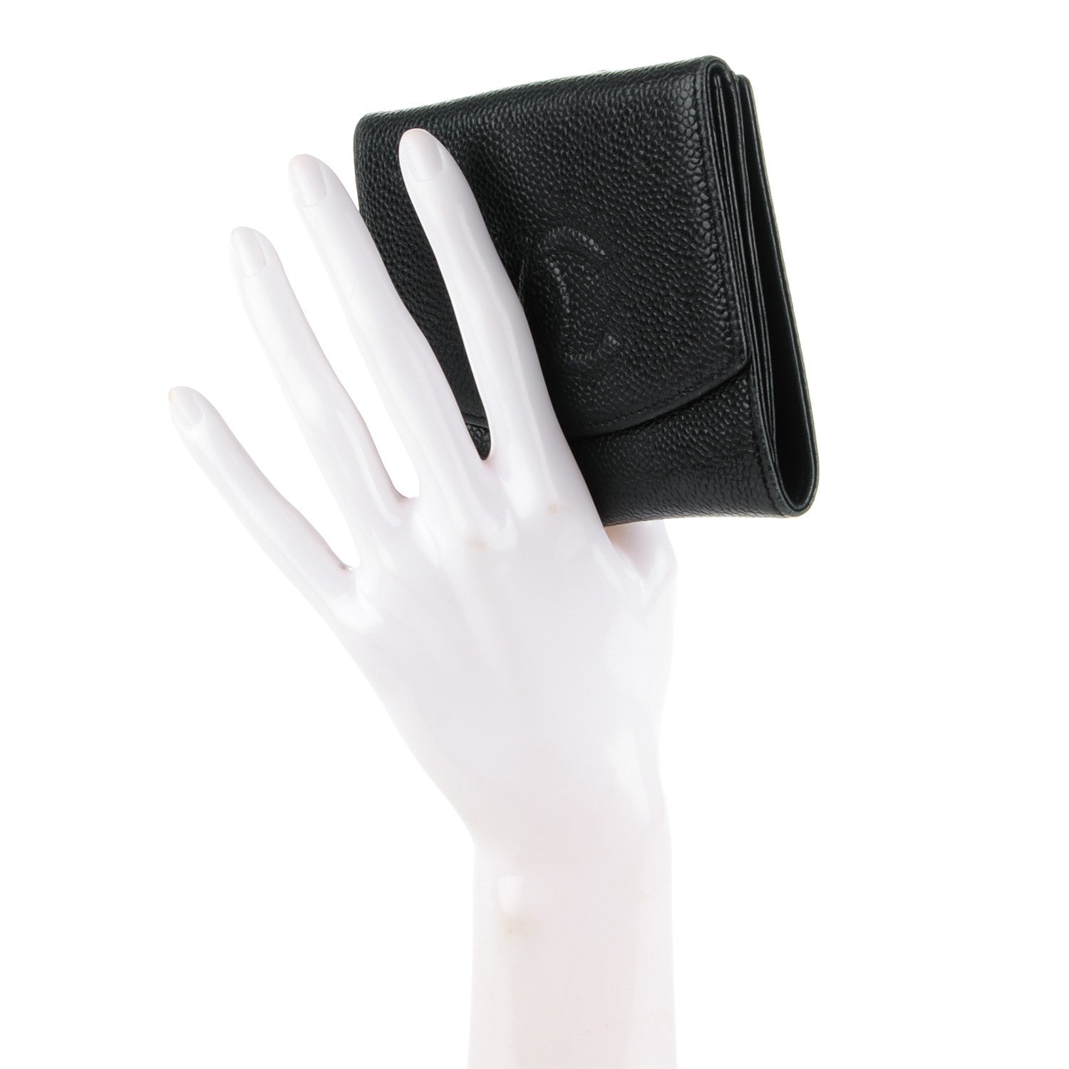 Chanel Caviar Timeless CC Compact French Wallet Black 2 of 9