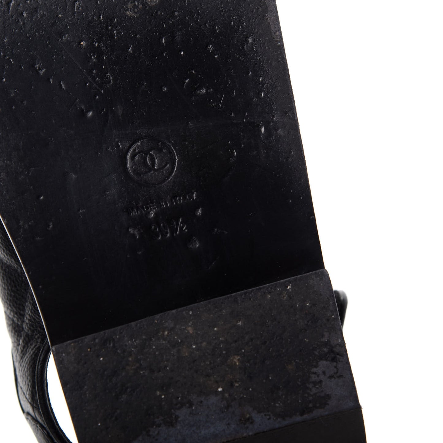 Grained Calfskin Velcro Dad Sandals 39.5 Black