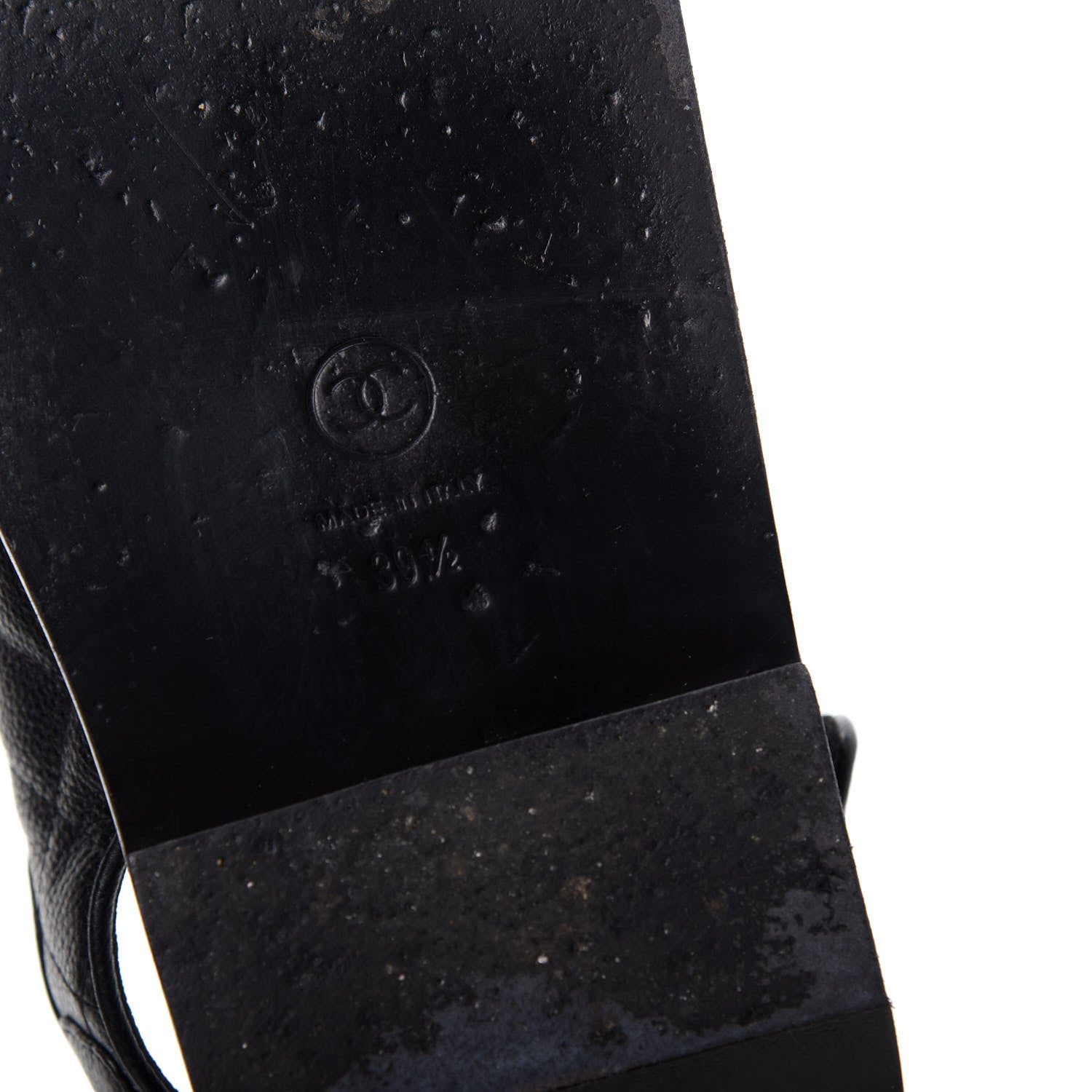 Chanel Grained Calfskin Velcro Dad Sandals 39.5 Black 9 of 11