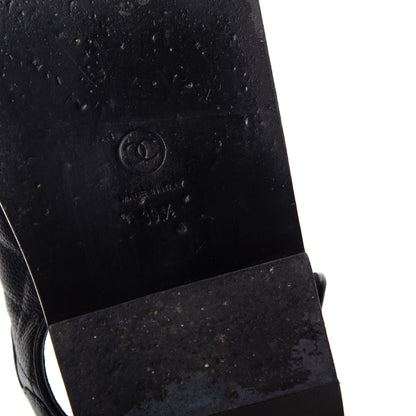 Chanel Grained Calfskin Velcro Dad Sandals 39.5 Black 9 of 11