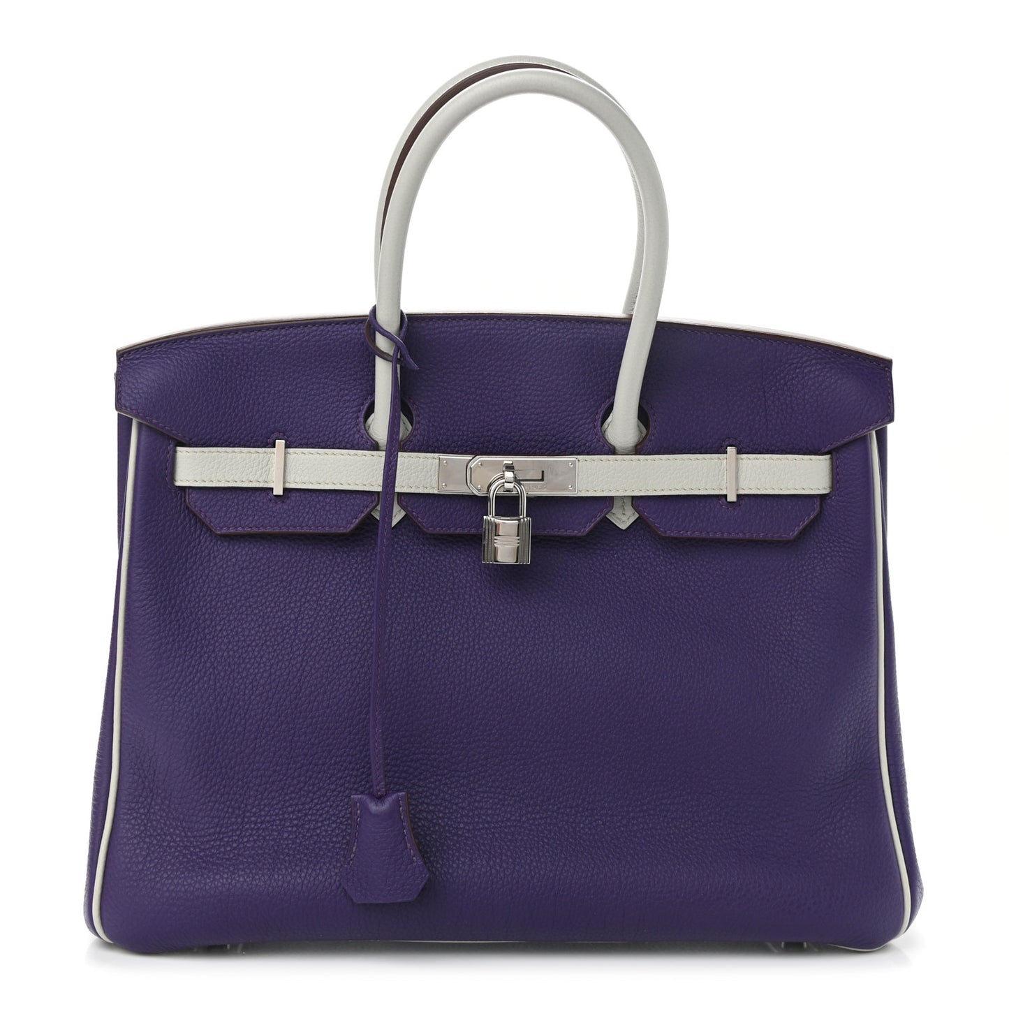 Togo Bi-Color Horseshoe Birkin 35 Iris Gris Perle